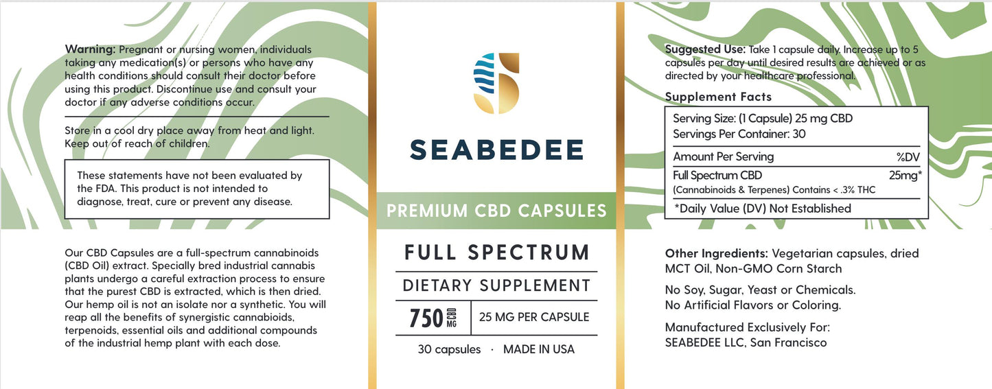 Full Spectrum CBD Capsules-CBD Capsules-SEABEDEE-CBD Capsules for Anxiety-CBD Capsules-Best CBD Capsules-CBD Capsules for Sleep-CBD Capsules for Inflammation