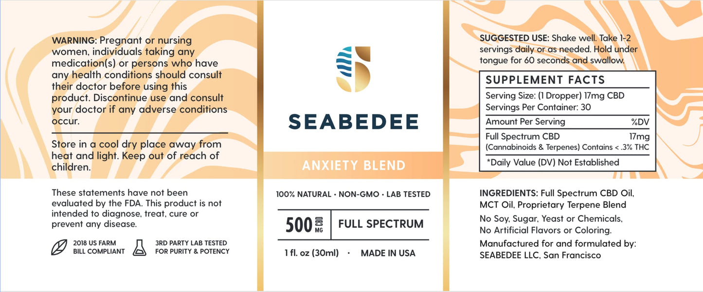 CBD Calming Blend-SEABEDEE-CBD Oil for Anxiety-CBD Oil-Best CBD Oil-CBD Oil for Sleep-CBD Oil for Inflammation