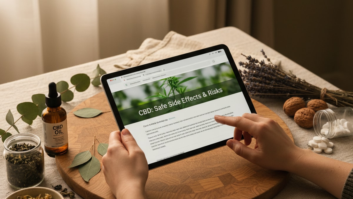 is cbd safe side effects and risks - Professional illustration