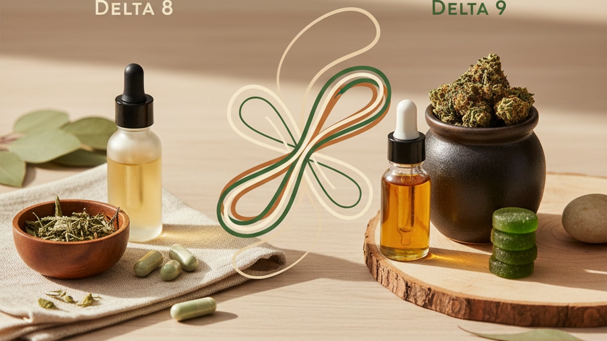 Is Delta 8 Less Potent Than Delta 9 | THC Strength Explained - Professional illustration