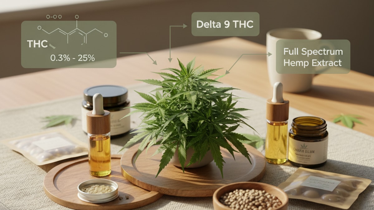How Much THC Does Delta 9 Have | THC Content Guide - Professional illustration
