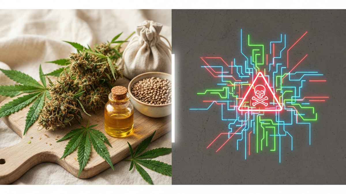 Is K2 Delta-8? | The Truth About Synthetic Weed vs Hemp THC - Professional illustration