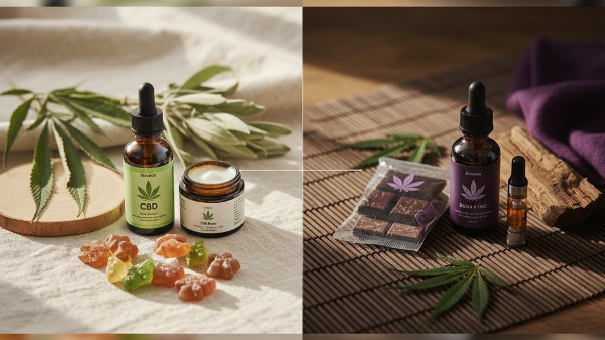 Is CBD The Same As Delta 9 | CBD Vs THC Differences - Professional illustration
