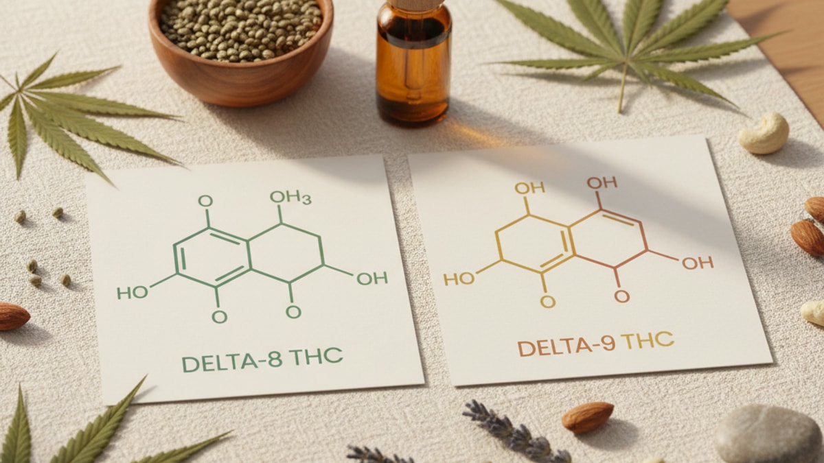 How Does Delta 8 Compare To Delta 9 | THC Strength Comparison Explained - Professional illustration