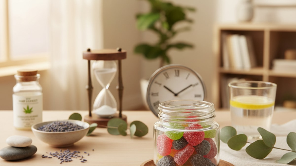 How Long Do Delta 9 Gummies Take To Kick In | Edibles Onset Time Guide - Professional illustration