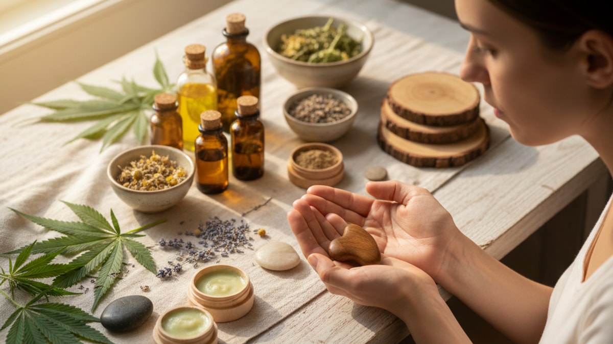cbd and mental health risks & benefits - Professional illustration
