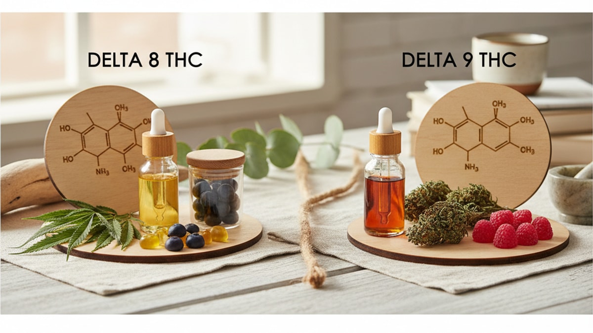 Is Delta 8 And Delta 9 The Same | THC Comparison Explained - Professional illustration