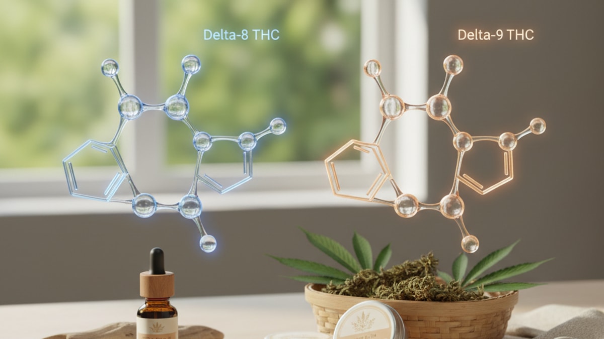 Is Delta 8 The Same As THC | Key Chemical Differences - Professional illustration