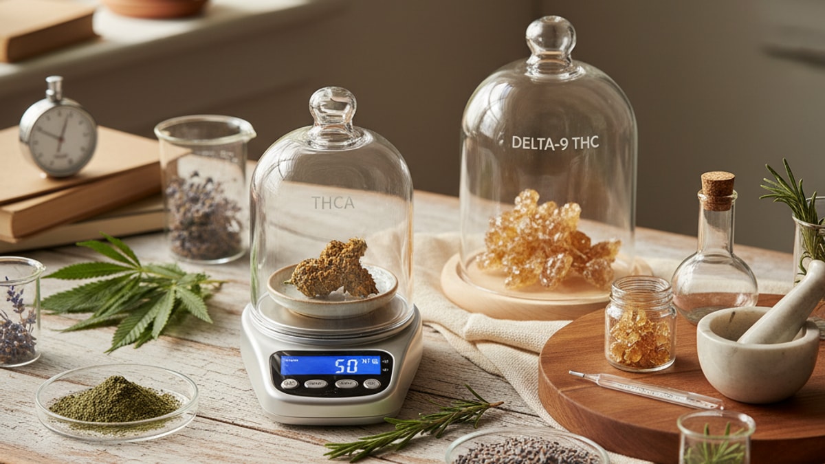 does decarbing convert thca to delta-9 - Professional illustration