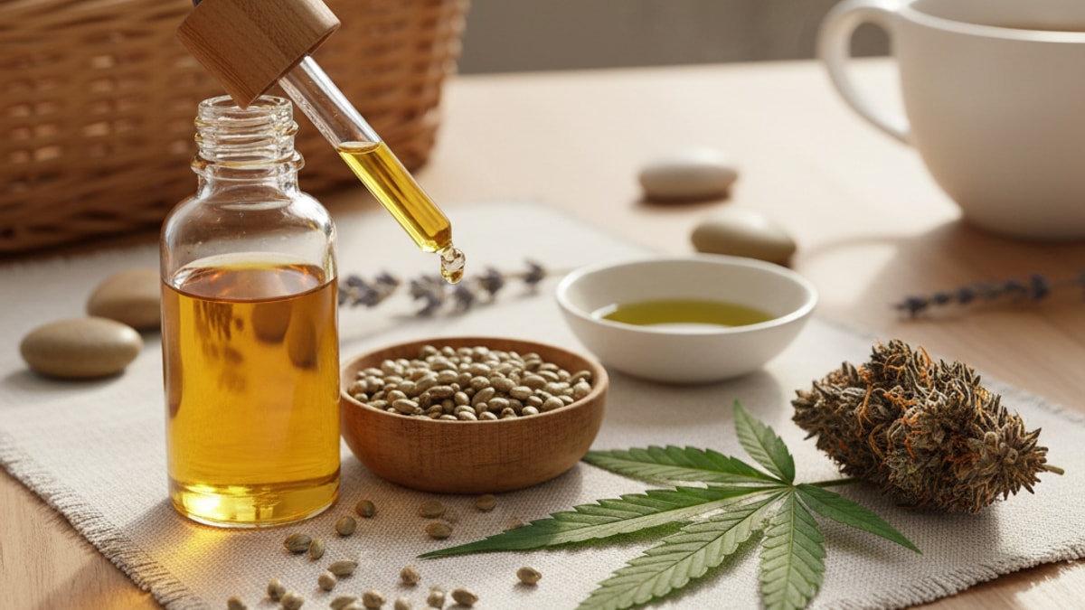 cbd vs thc differences and benefits - Professional illustration