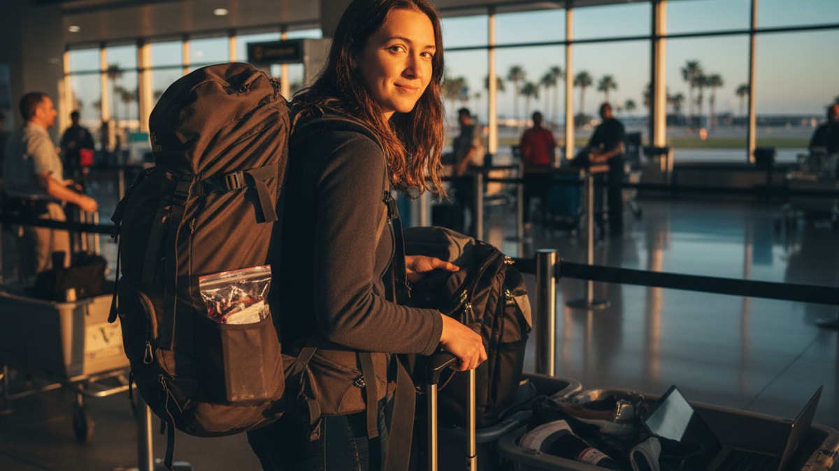 Can You Bring Delta 9 Gummies Through TSA | TSA Rules For Delta 9 THC Gummies Travel - Professional illustration
