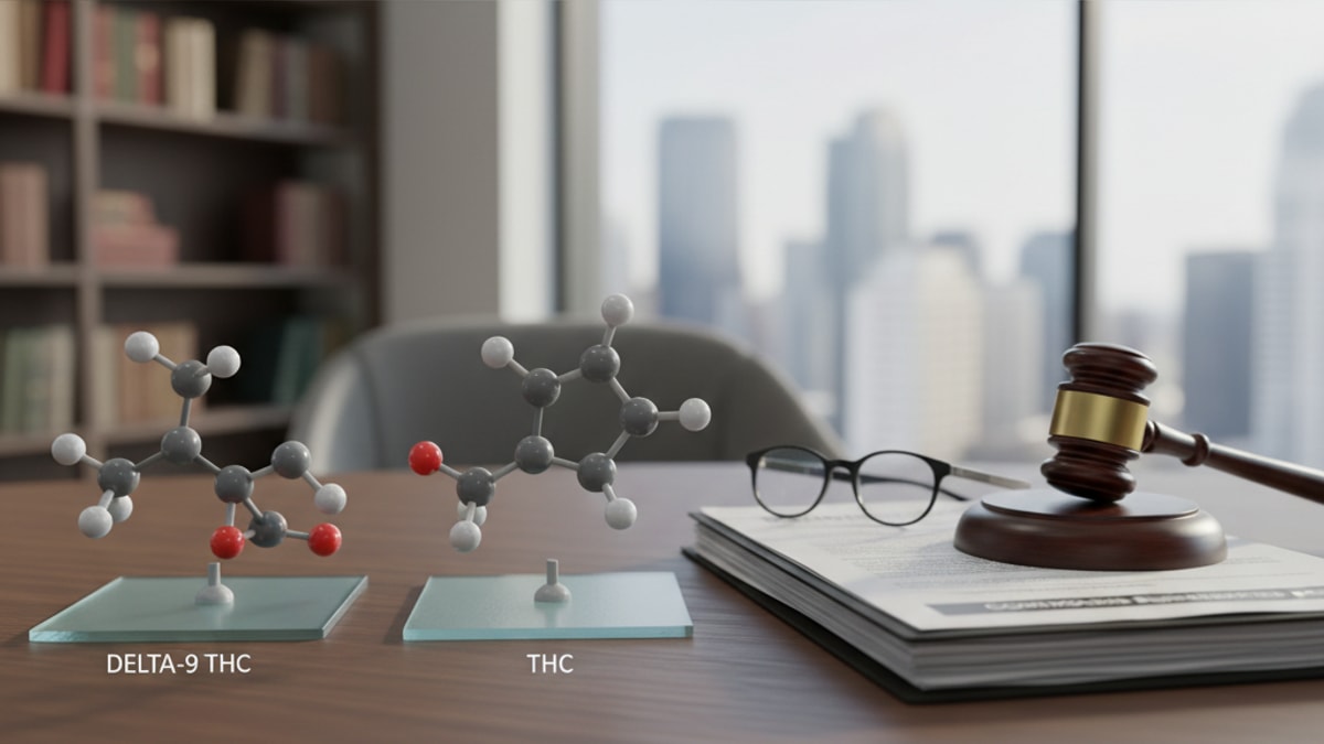 Why Is Delta 9 Legal But Not THC | Legal Differences Explained - Professional illustration