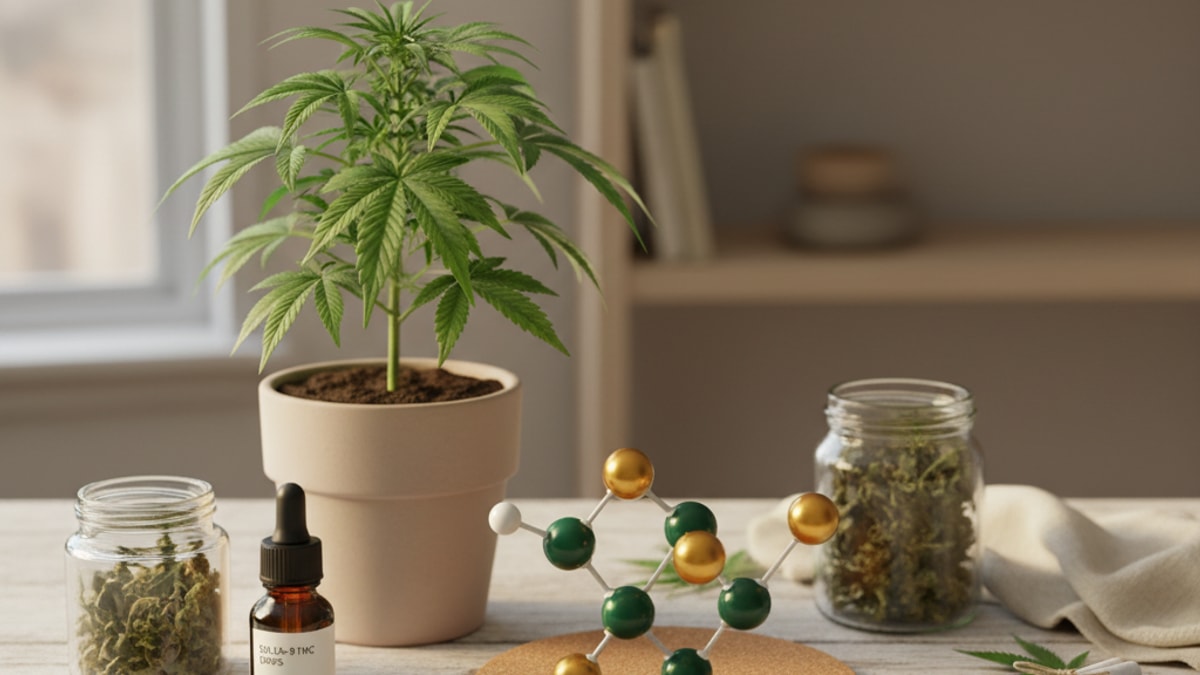 Is Delta 9 The Same As Real Weed | THC Vs Cannabis Facts - Professional illustration