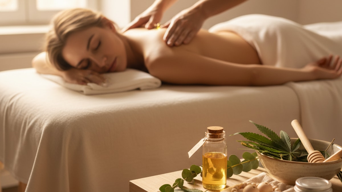 cbd for massage therapy practices - Professional illustration