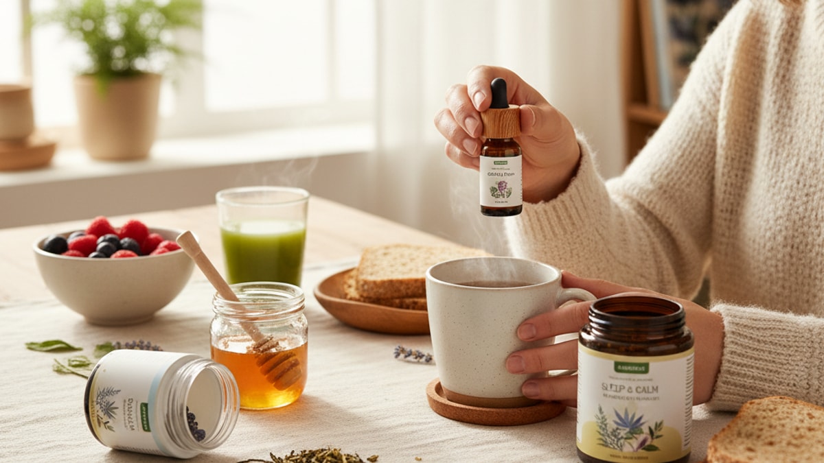cbd morning routine for better days - Professional illustration