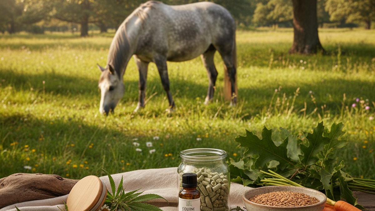cbd for horses equine wellness - Professional illustration