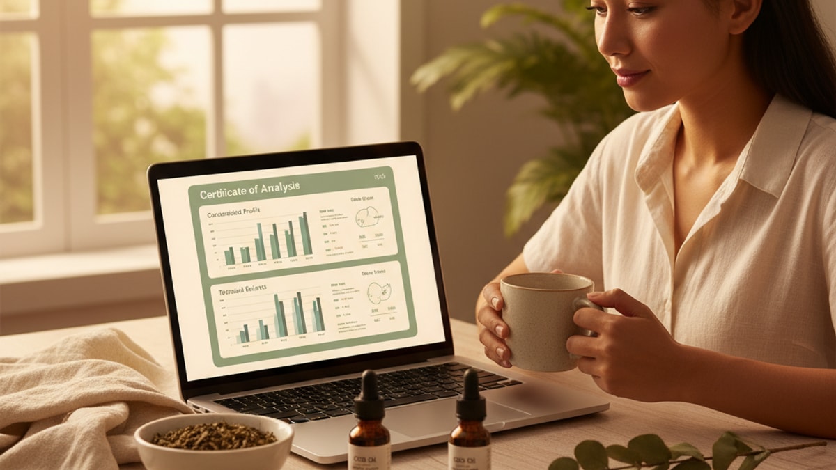 what is a cbd coa (certificate of analysis) - Professional illustration