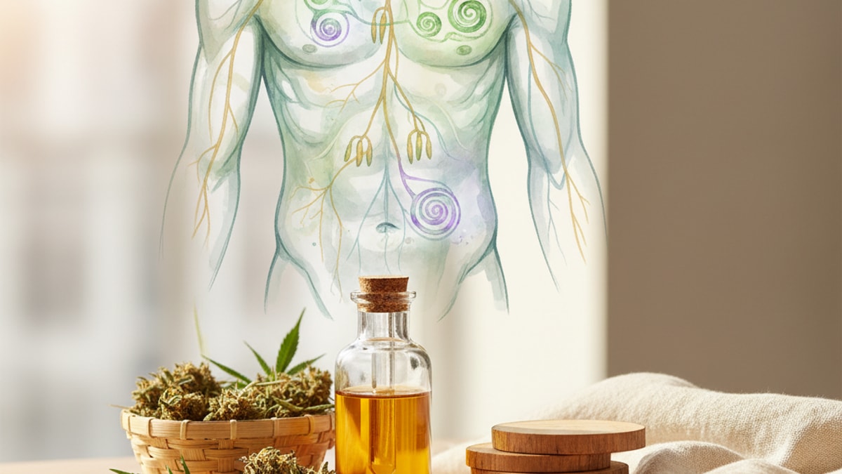 how does cbd work in the body - Professional illustration
