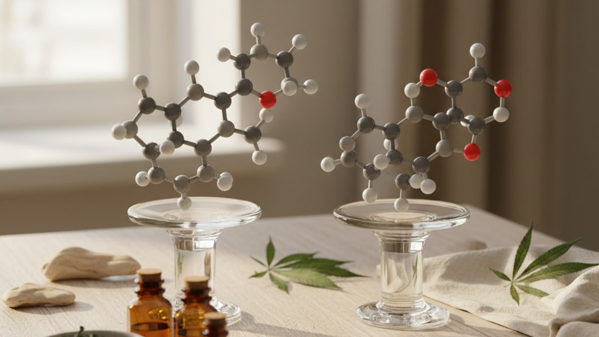 thca vs delta-9 chemical differences - Professional illustration