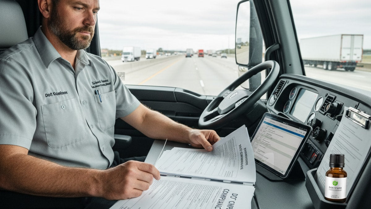 cbd for truckers dot compliance - Professional illustration