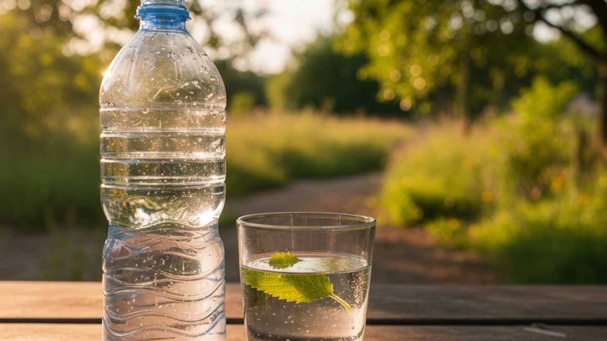bottled water vs tap microplastic levels - Professional illustration