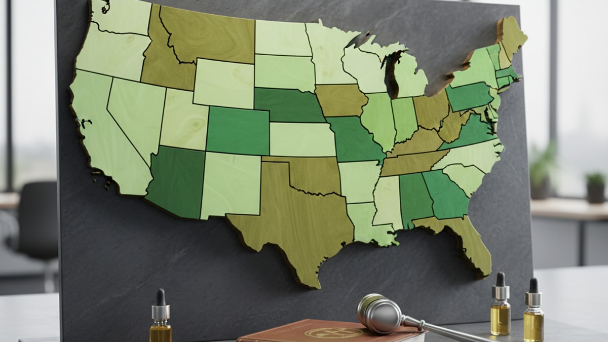 cbd state-by-state legal guide - Professional illustration