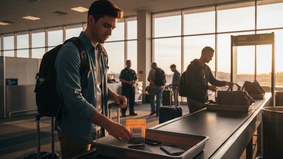 Can You Fly With Delta 9 Gummies | Traveling With Delta 9 THC Gummies Guide - Professional illustration
