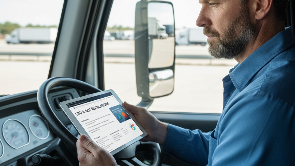 truck drivers and cbd dot rules - Professional illustration
