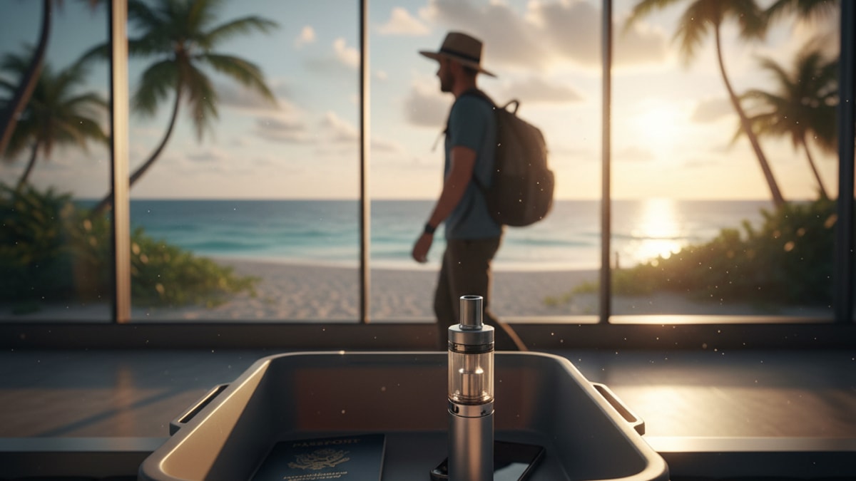 Blog Post: can you bring delta 8 vape through tsa - Professional illustration