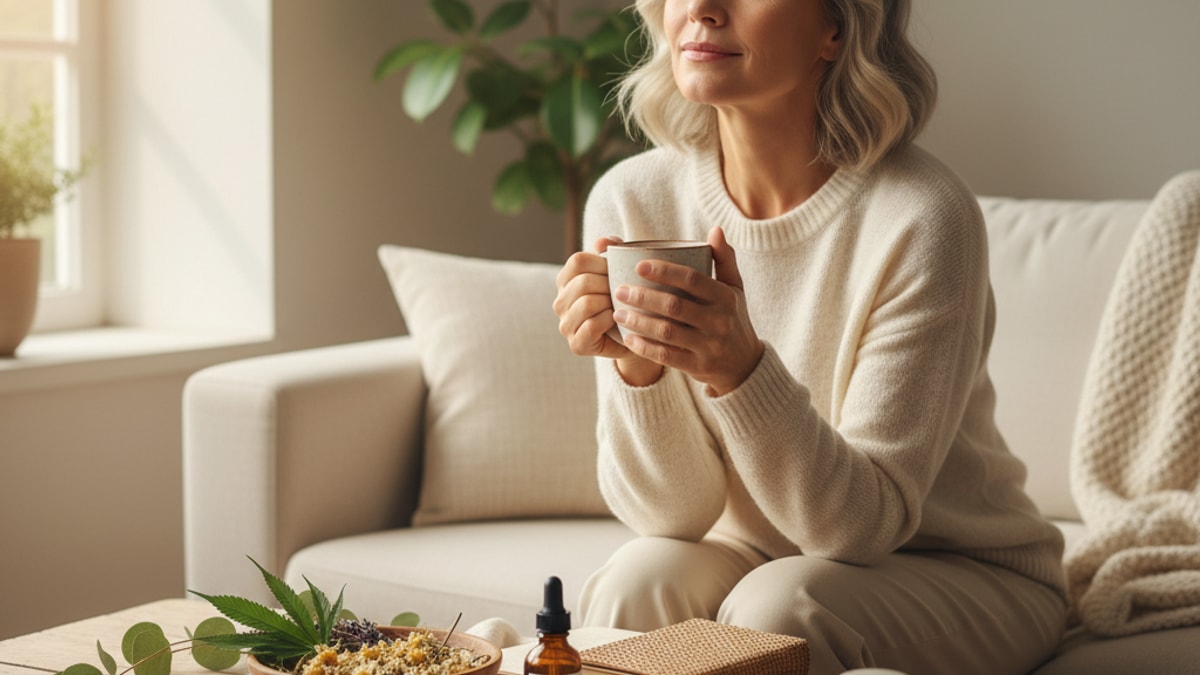 cbd for menopause symptoms - Professional illustration