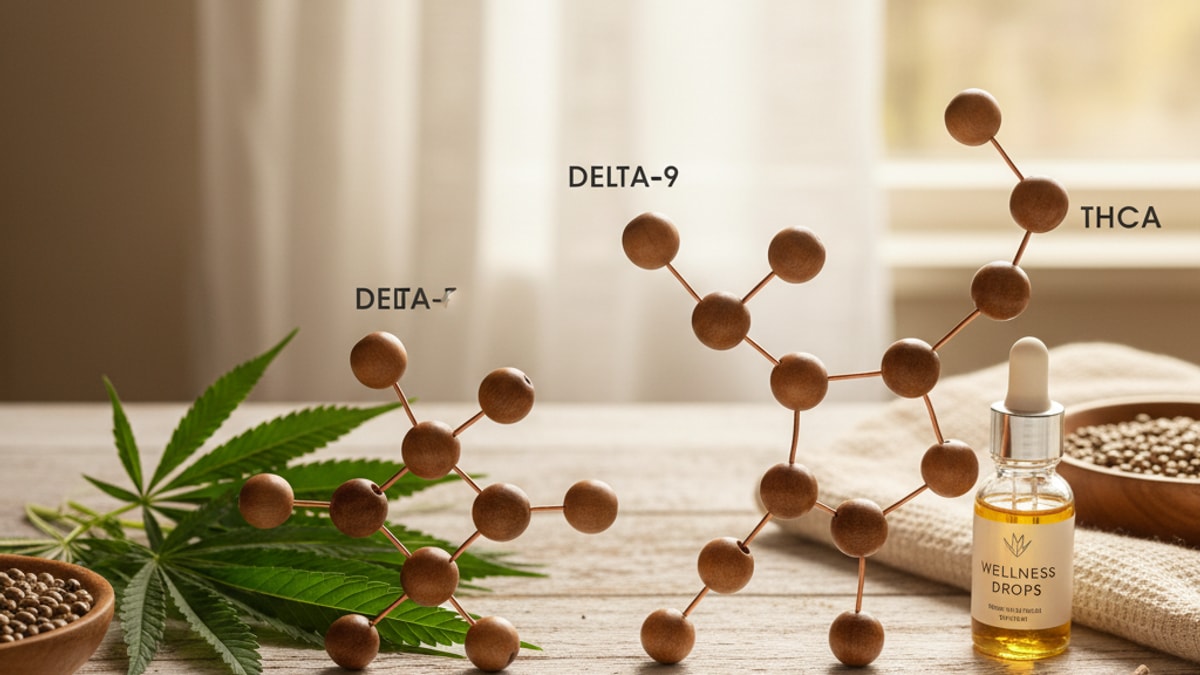 Is Delta 9 THC The Same As THCA | THC Compound Differences Explained - Professional illustration