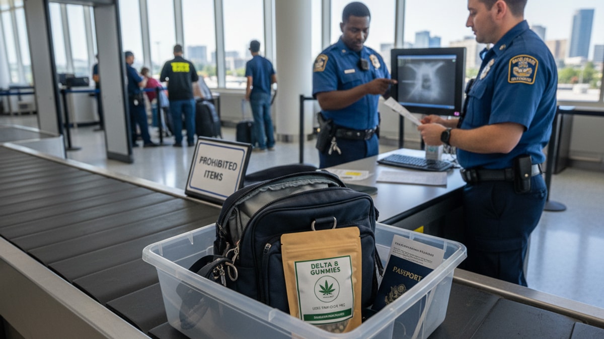 Blog Post: can you bring delta 8 gummies through tsa - Professional illustration