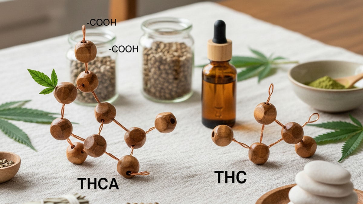 What Is Delta 9 THCA Vs THC | Delta 9 Vs THCA Vs THC Differences Explained - Professional illustration