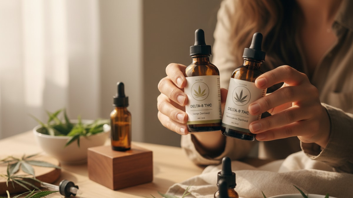 Is Delta-8 Real THC? | Hemp-Derived THC vs Marijuana THC - Professional illustration