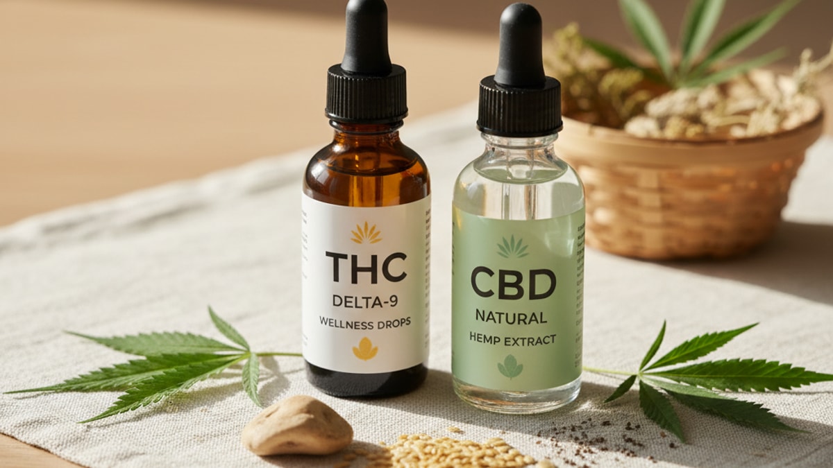 Is Delta 9 THC Or CBD | THC Vs CBD Differences - Professional illustration