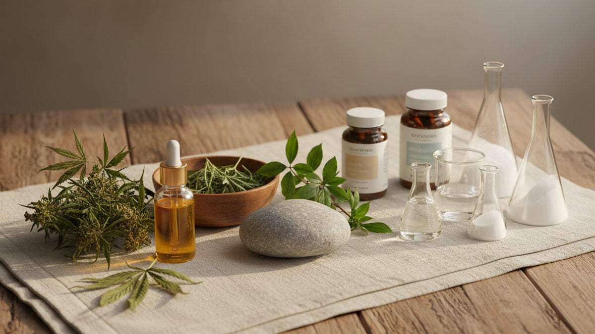 Hemp-Derived Or Synthetic - Professional illustration