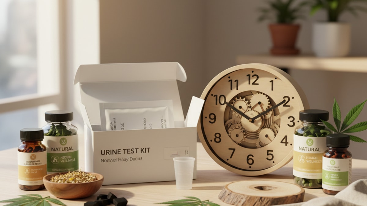 How Long Does Delta 9 Stay In Pee | THC Urine Test Timeline - Professional illustration