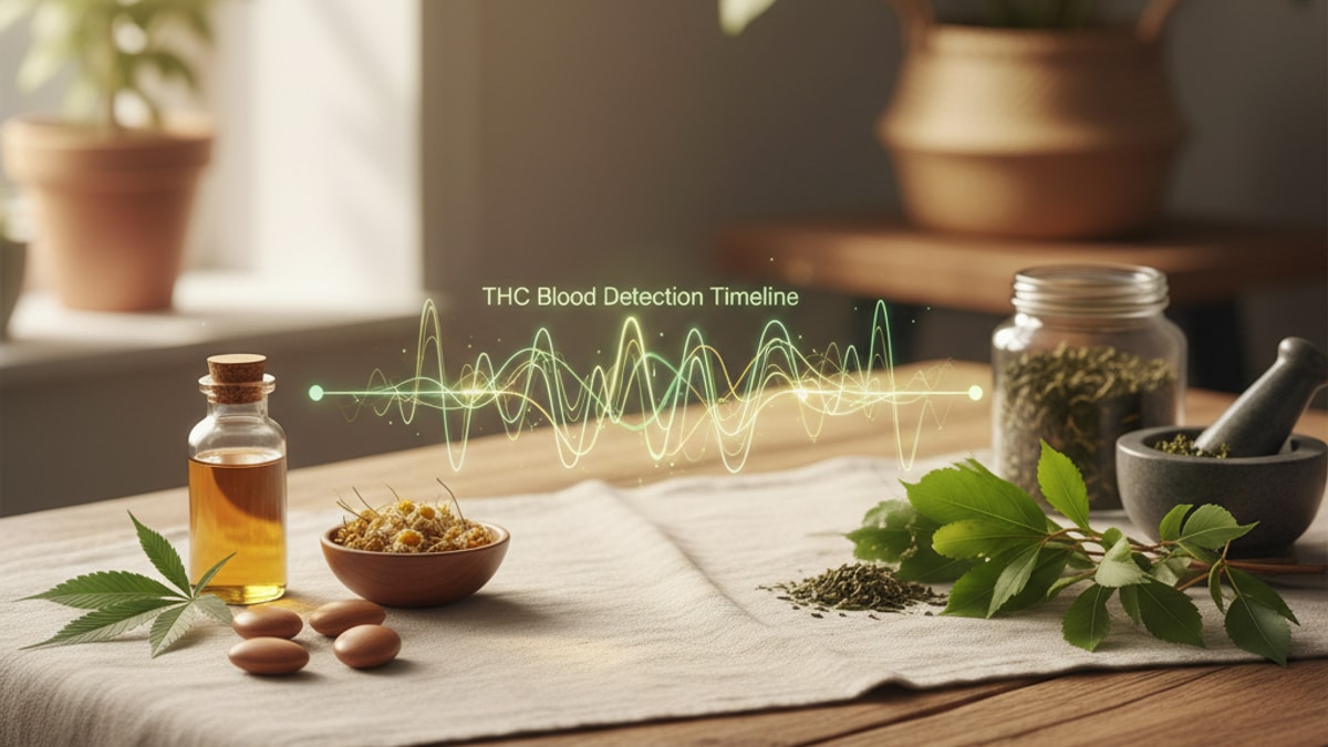 How Long Does Delta 9 Stay In Your Blood | THC Blood Detection Timeline - Professional illustration