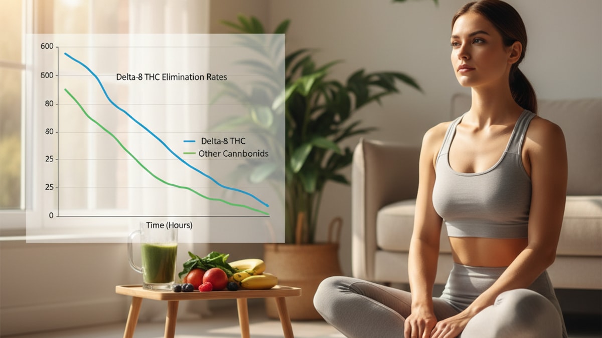 Blog Post: does delta-8 leave your system faster - Professional illustration