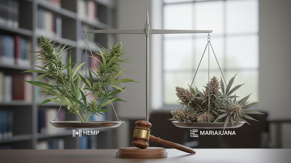 hemp vs marijuana legal differences - Professional illustration