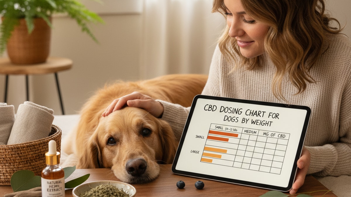 cbd dosing chart for dogs by weight - Professional illustration