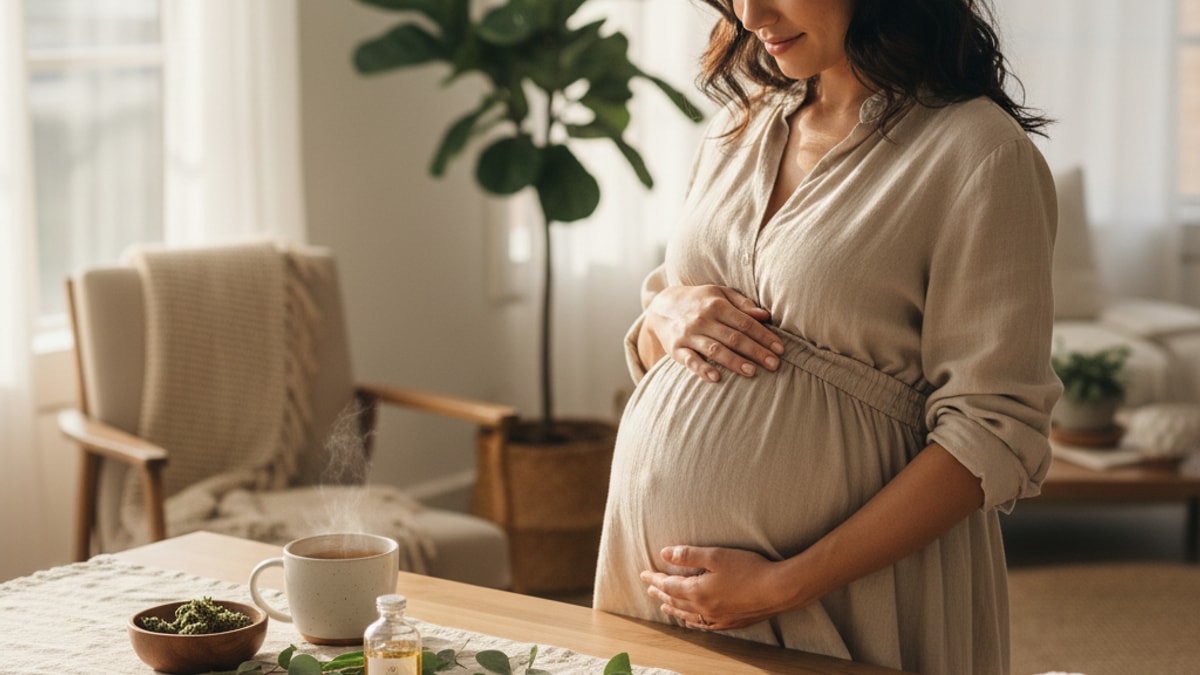 cbd for pregnant women safety - Professional illustration