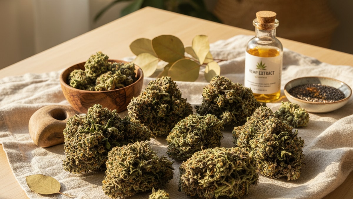 thca flower legal hemp that gets you high - Professional illustration