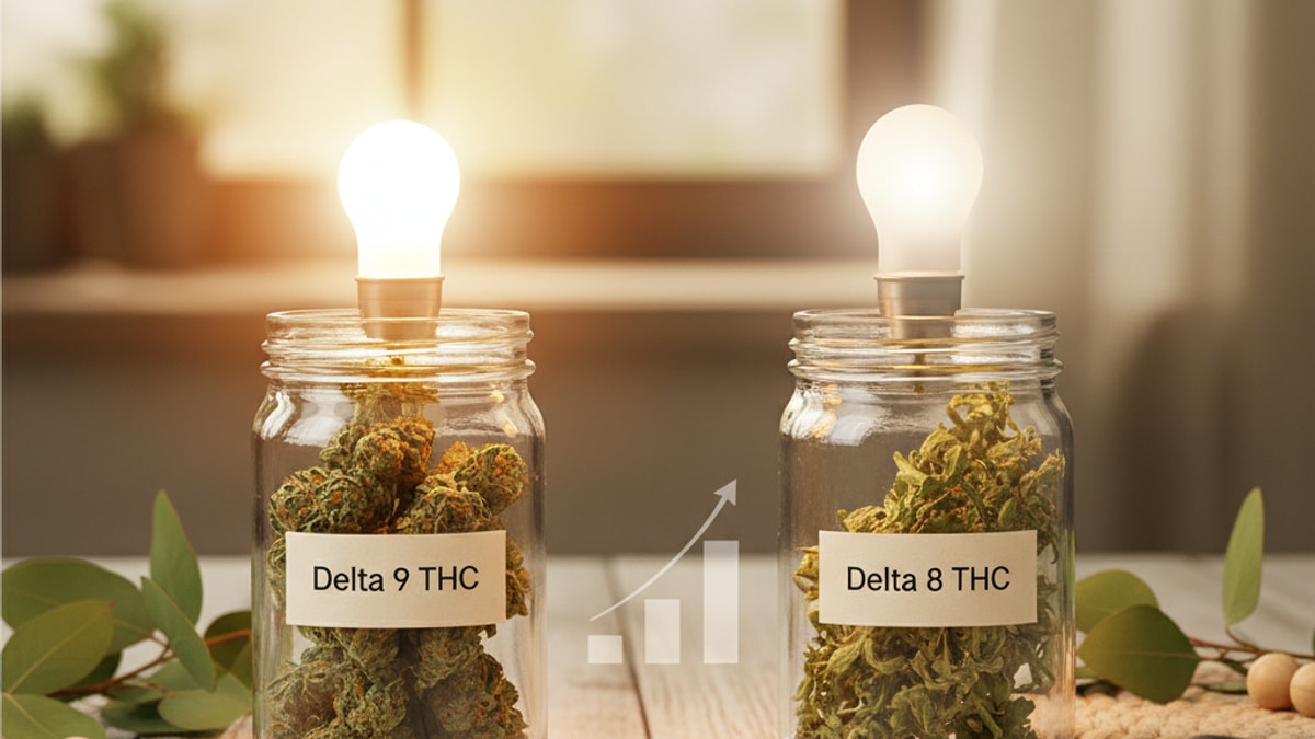 How Strong Is Delta 9 Compared To THC | THC Potency Comparison Guide - Professional illustration
