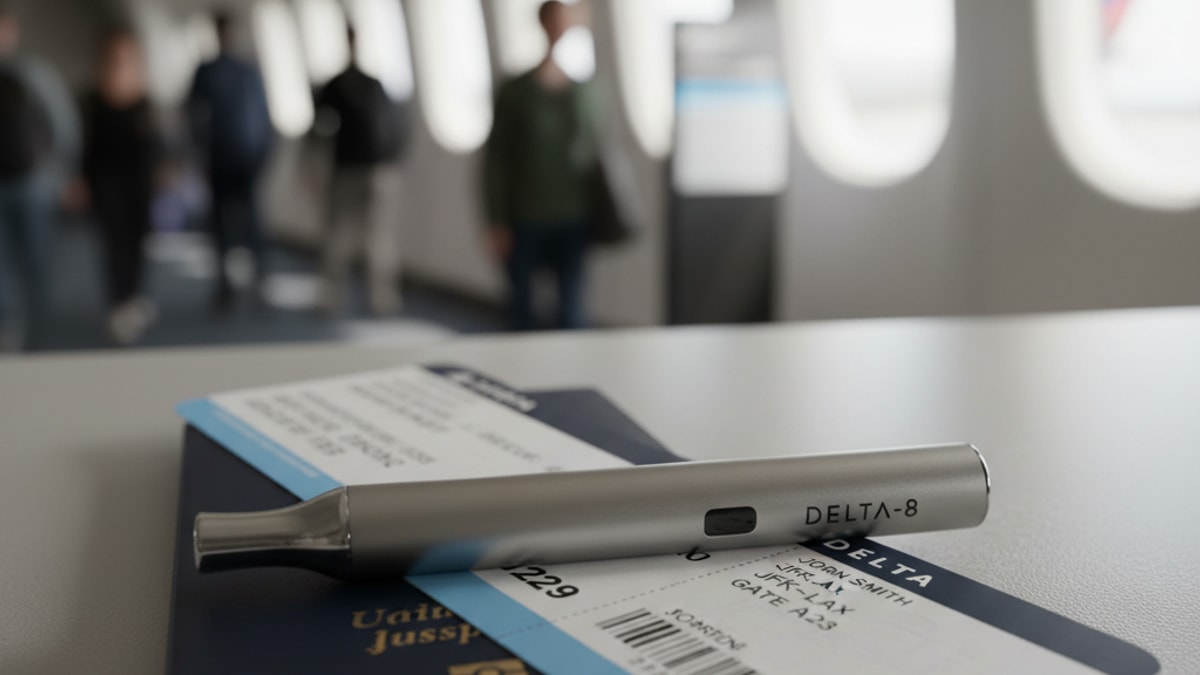 Can You Fly With Delta-8 Vape? | Airline Policies - Professional illustration