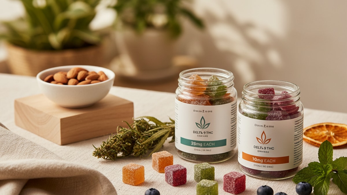 How Potent Are Delta-9 THC Gummies | THC Edible Strength Guide - Professional illustration